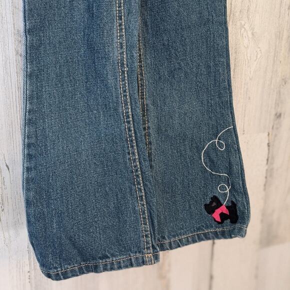 GYMBOREE Scottie Dog Boot Cutt Distressed Blue Jeans Girls Size 4 - Picture 4 of 7